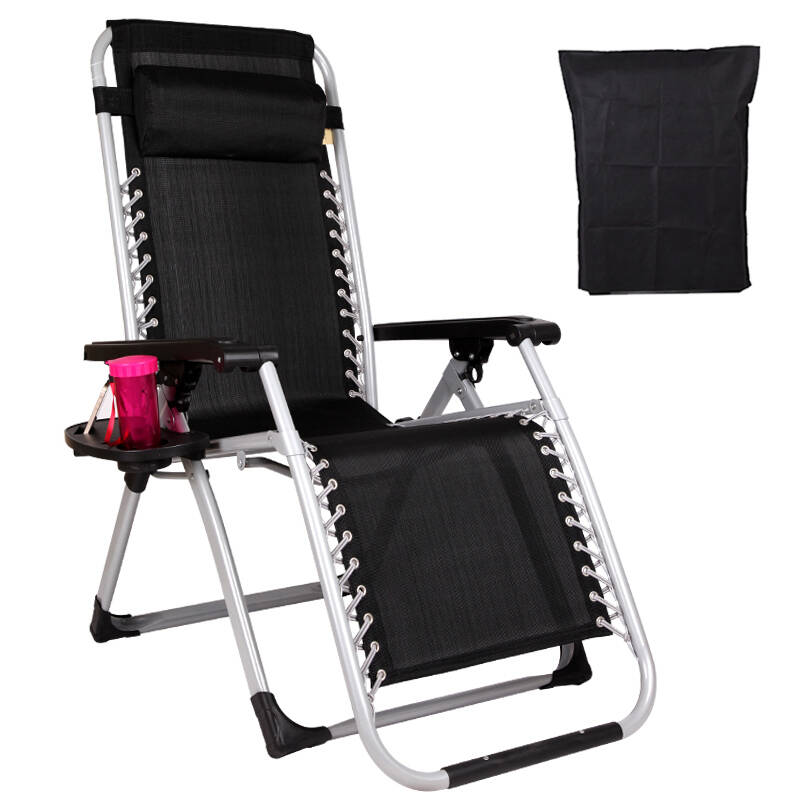 户动hooton 折叠椅 午休椅 特斯豪华躺椅 方管黑色送毛毯