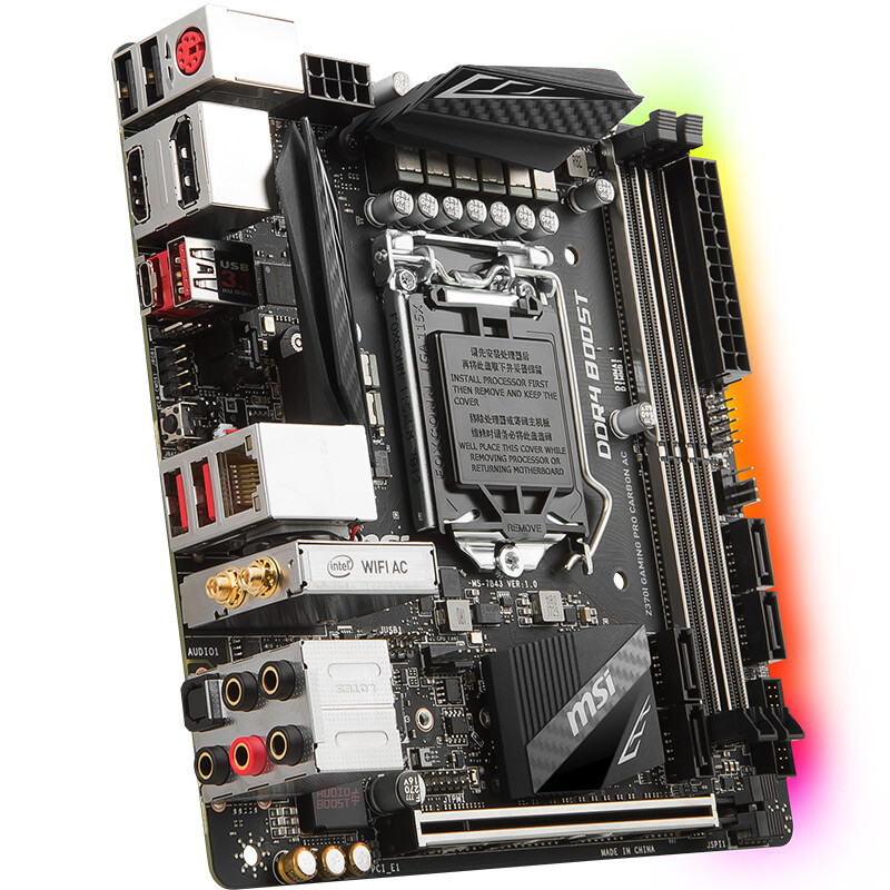 微星(msi)z370i gaming pro carbon ac主板 英特尔i5 8600k 酷睿六核