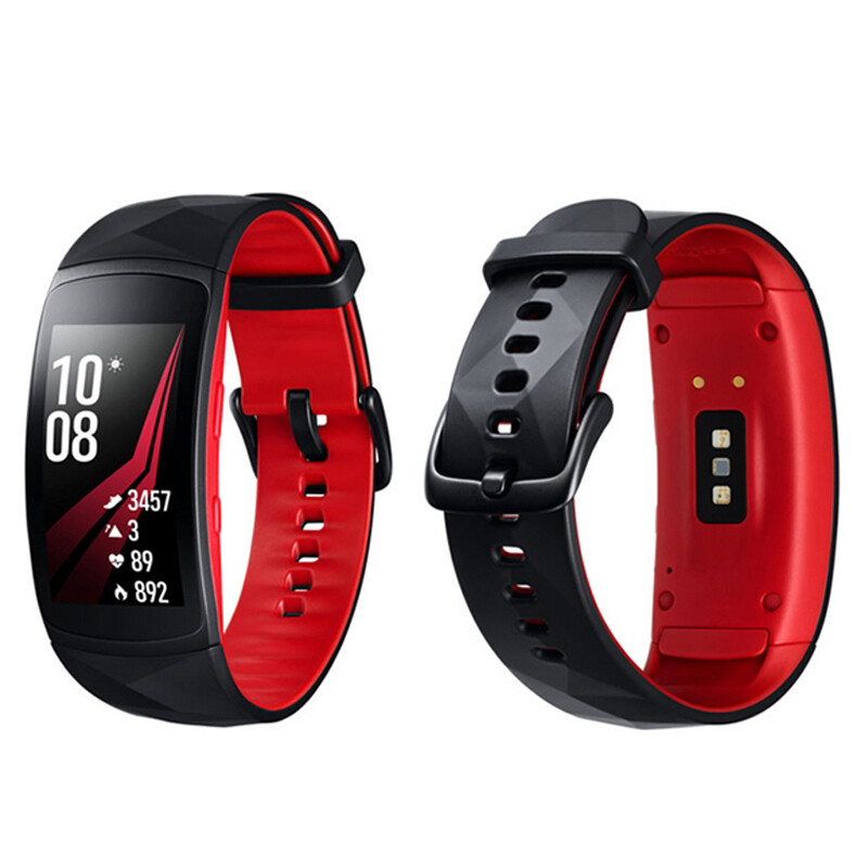 三星gear fit2 pro 运动智能多功能手环 红色长表带 50米防水 内置gps