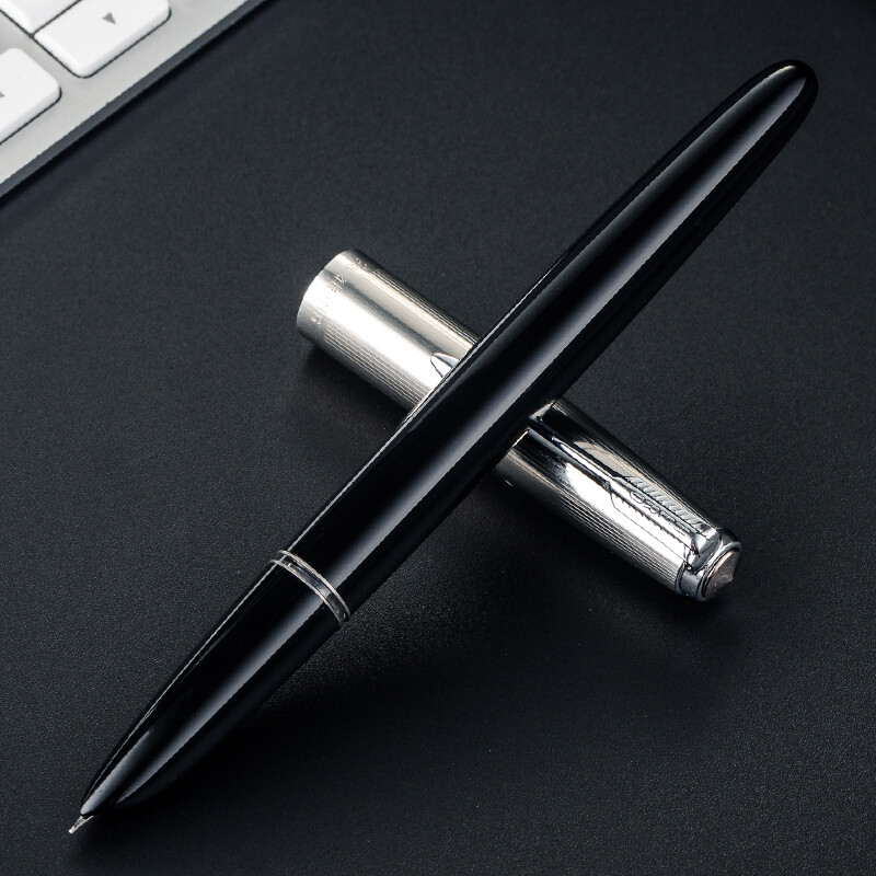 英雄(hero)616中号黑色暗尖铱金钢笔墨水笔学生