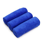 奥吉龙 洗车毛巾三条装   擦车布专用加厚吸水不掉毛大小号多功能刷车巾蓝色