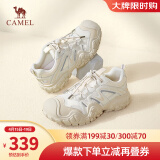 骆驼（CAMEL）2024春季新款时尚丑萌鞋百搭系带厚底运动鞋户外登山鞋女 L24S245121米色 37