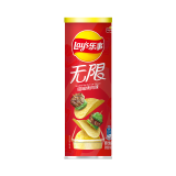 乐事（Lay's）无限薯片 零食 休闲食品 嗞嗞烤肉味104g罐装 膨化食品