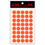 米标（HLABEL） 彩色不干胶圆形标签贴纸 色标分类标记标识贴自粘性16mm 12色可选 橙色382