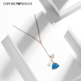 阿玛尼（EmporioArmani）女士项链珍珠项链彩宝项链女银质项链 送女友礼物 生日礼物 EG3443221 玫瑰金色