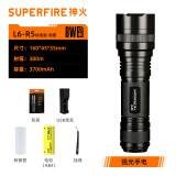 神火（SupFire）L6强光手电筒远射超亮LED灯可充电家用防身户外防水应急巡逻灯 8W一电一充