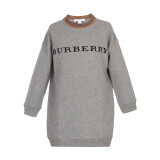 BURBERRY 博柏利 奢侈品童装 女童麻灰色棉质圆领字母logo长款卫衣 80029351 4Y/4岁/110cm