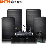 万马奔腾（BNTN）KTV专业音响大功率功放会议系统壁挂音箱一拖四鹅颈话筒工程音响套装8100功放配效果器套装