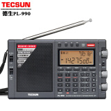 德生（Tecsun） PL-990全波段高灵敏同步检波三次变频便携式调频中波短波单边带收音机音乐播放器广播半导体