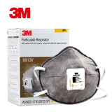 3M KN90活性炭口罩 9913V 头戴杯罩式带呼吸阀 防工业粉尘颗粒减除有机蒸气异味 10只装