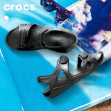 Crocs卡骆驰男鞋涉水平底休闲凉鞋男单鞋203965 黑色/黑色-060 41/42(260mm)