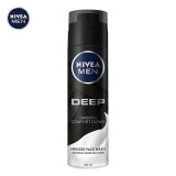 妮维雅（NIVEA）男士深黑DEEP洁面慕斯(泡沫洗面奶 剃须洁面二合一 )泰国进口