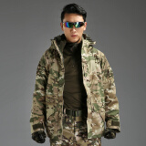 战术兵 军迷冬季加绒加厚G8冲锋衣男战术三合一两件套可拆卸外套迷彩服 CP迷彩 L