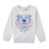 高田贤三 KENZO KIDS 奢侈品童装 女童浅灰色棉质虎头卫衣 KN15088 23 2A/2岁/86cm