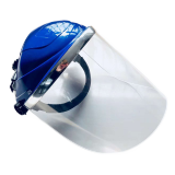 以勒 （PROVIDE）头戴式防护面罩 实验室 防酸碱 防液体飞溅 焊工焊接焊帽氩弧焊面屏有机面罩 透明面屏【3MM加厚】【兰顶】