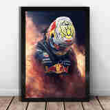 狼天影 汉密尔顿维斯塔潘海报F1赛车墙贴画宿舍墙上床头贴纸装饰画定制 14 40*60cm（框+画）