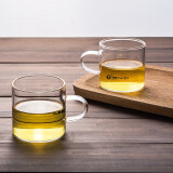 天喜（TIANXI）玻璃杯耐热带把透明小号家用办公室泡茶小茶杯品茗杯子 2只装