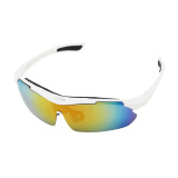 钢米护目镜偏光太阳镜骑行眼镜钓鱼眼镜高尔夫护目镜时尚户外运动防风镜套装JH-014 白色 