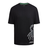 ARMANI EXCHANGE阿玛尼奢侈品男士海洋生物印花圆领短袖T恤 3GZTAV-ZJH4Z BLACK-1200 L
