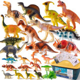 过凡（GUOFAN）儿童恐龙玩具24只动物软胶仿真模型大霸王龙三角龙塑胶3-6岁翼龙侏罗纪+54张认知卡生日礼物