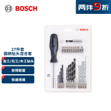 博世（BOSCH）26支钻头套装+手动工具混合（27件套）圆柄钻头混合套装