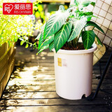 爱丽思（IRIS）Deepot深型花盆大号口径家用树脂塑料加仑月季绣球龟背竹专用植物 14号 浅绿色  (口径46.5cm)约42L