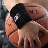 LAC运动护腕吸汗篮球护具羽毛球网球跑步健身登山男女护手腕黑单只装