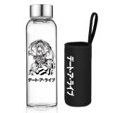 卡依欣动漫玻璃杯家庭教师水杯初音刀剑神域黑执约战狂三杯子便携学生杯 约会大作战--狂三 360ML(杯套颜色随机)