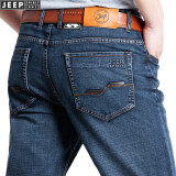 吉普（JEEP）牛仔裤男宽松夏季男士直筒中腰商务休闲新款男装牛仔裤子 B319薄款 34码