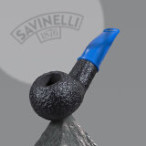 沙芬（SAVINELLI）进口手工石楠木迷你小号烟斗P364彩嘴6mm滤芯便携烟斗男女士送礼 【蓝色斗嘴】【特制小号】