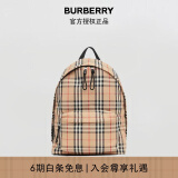 博柏利 BURBERRY 奢侈品 典藏米色Vintage 格纹尼龙双肩包 80161061