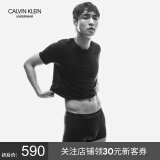 Calvin Klein 内衣男士U领短袖贴身柔软休闲家居时尚睡衣上装NB1969 001-黑色 S