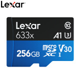 雷克沙（Lexar）256GB TF（MicroSD）存储卡 Class10 U3 A1 读100MB/s （633x）