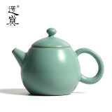 还真汝窑茶壶陶瓷单壶可养开片汝瓷茶壶功夫茶具龙蛋壶190ml