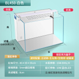 汇鳞鼎（HLD）汇鳞鼎（HLD）hld汇鳞鼎客厅小型生态背部过滤鱼缸超白玻璃水族箱 BL-450白色 不带亚克力盖