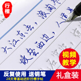 南国书香 凹槽练字帖成人行楷行书钢笔字帖 魔幻28天速成字贴 临摹硬笔书法练习纸本初中生中大学生礼盒 标准礼盒凹槽练字帖套装（含钢笔等配件）