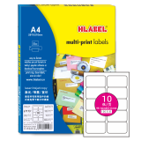 米标（HLABEL）A4白色不干胶电脑打印标签 自粘性空白标记贴纸10格99.1X57.0mm 100页装H127