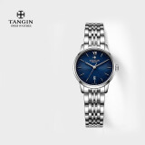天珺（TANGIN）男士手表商务时尚瑞士女表钢带情侣手表1062 【钢带-蓝面】女士石英表-JD1062