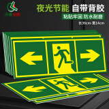 齐鲁安然 小心地滑提示牌 安全出口指示牌小心台阶警示贴地贴墙贴安全通道楼层通道紧急出口疏散指示标志 墙贴双指向 通码