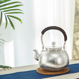 银阔 蟠龙工艺 手工錾刻高档收藏品足银茶具 烧水壶  山水有清音银壶M