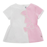 SIMONETTA 奢侈品童装 女童粉色白色拼接棉质短袖上衣 1K5141 KA010 100 4/4岁/107cm