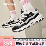 斯凯奇（Skechers）老爹鞋女厚底增高休闲运动鞋子11923/11914黑色/白色BKW35.0