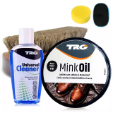 TRG貂油膏鞋油鞋蜡无色保养油皮衣清洗上光清洁通用套装包包护理专用 貂油黑色+多用途清洁剂+毛刷