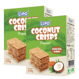 Lipo原味椰子饼干135g*2盒 椰子脆片 早餐零食下午茶 出游 野餐