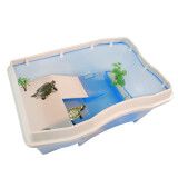 诺摩养龟专用缸塑料乌龟缸带晒台巴西龟鳄龟龟盆龟箱双层别墅生态龟缸 白色小号套餐一