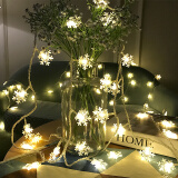 洛楚Luxchic LED彩灯雪花片 串灯 婚庆节日氛围装饰闪灯圣诞树挂件灯串 5米50灯-暖白-电池款