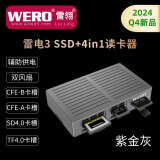 WERO雷电3 ssd+4in1读卡器硬盘盒苹果iphone16/macm4拷卡拷贝助手 紫金灰-雷电3-ssd+4in1读卡器硬盘盒
