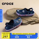 crocs卡骆驰洞洞鞋贝雅卡骆班轻便耐磨一脚蹬休闲鞋|205089 深蓝/辣椒红-4CC 41 /42(260mm)