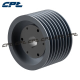 CPT 美标铸铁皮带轮 8-5V1180F 配用QD衬套锥套 辐板式 可定制 (皮带轮+锥套)内径55MM