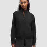 lululemon女外套Adapted State 新款轻量透气宽松速干运动训练瑜伽服女夹克 黑色Black 3XS （0 72.4cm）